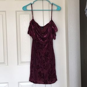 {Forever 21} Velvet Burgundy Mini Dress